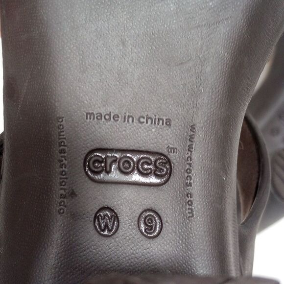 Brown Women's 9 Cyprus IV Crocs Heeled Sandals - Picture 8 of 8